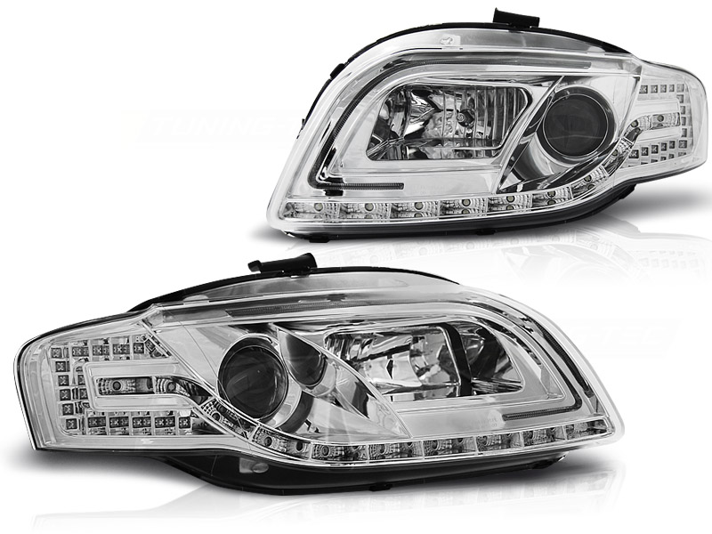 Headlight set Audi A4 8E B7 04-07 clear/black