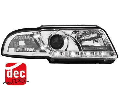 Headlights Audi A4 B5 95-98 Devil Eyes Dlite LED Chrome