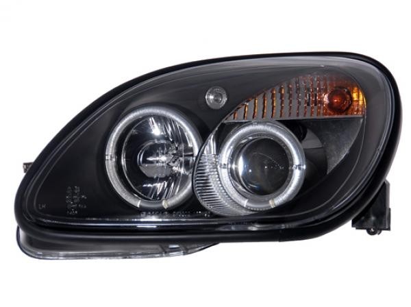 Headlights Mercedes SLK 96-97 / 00-02 Angel Eyes Black
