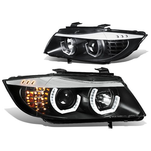 Headlights BMW E90 05-08 3D Angel Eyes