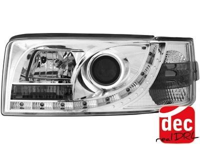 Headlights VW T4 90-03 Devil Eyes Dlite LED Chrome