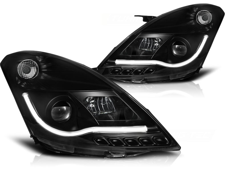 Headlights DRL-Look Suzuki Swift MK7 2010- black