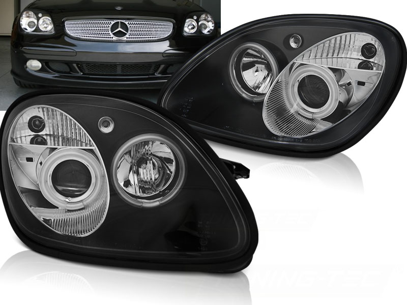 Headlights Mercedes SLK 98-00 Angel Eyes Black
