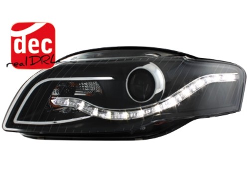 Headlights Audi A4 B7 LED DRL-look black