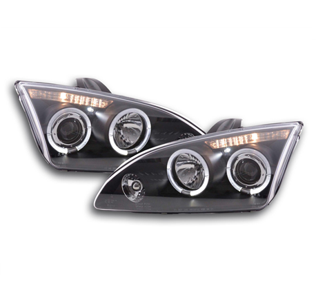 Headlights Ford Focus 05-.. Angel Eyes Black