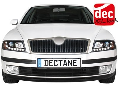 Headlights Skoda Octavia 05-09 Dayline Devil Eyes HID Black