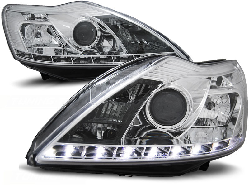 Headlights ford Focus 08-11 Devil Eyes dayline chome