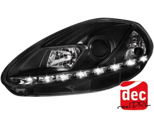 Headlights Fiat Grande Punto 05-08 Devil Eyes Dlite LED Black