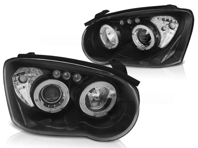 Set Headlights  Subaru Impreza 2003-2005 - Black - incl. Halos