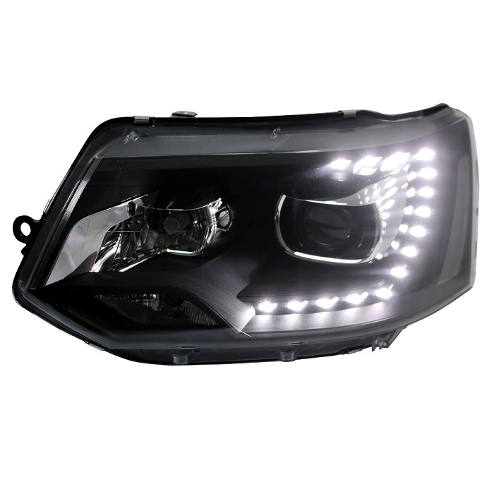 Headlights VW T5 bus 09-15 LED DRL black