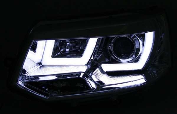 Headlights VW T5 Transporter Tube Chrome