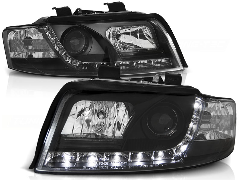 Headlights Audi A4 8E Devil Eyes Dayline Black