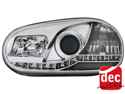 Headlights VW Golf IV 98-02 Devil Eyes Dlite LED Chrome