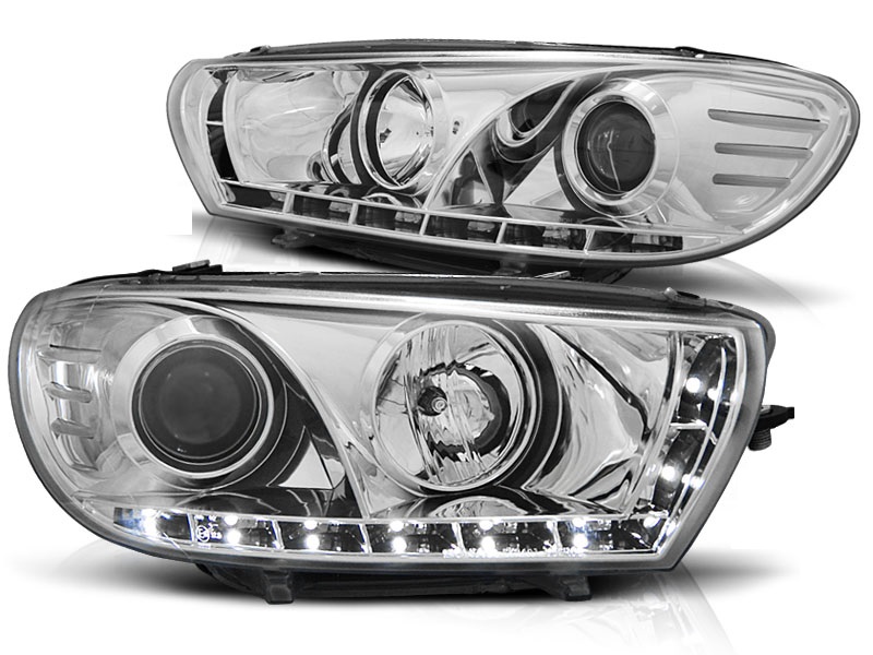 Headlights VW Scirocco 08-..Dayline Devil Eyes Chrome