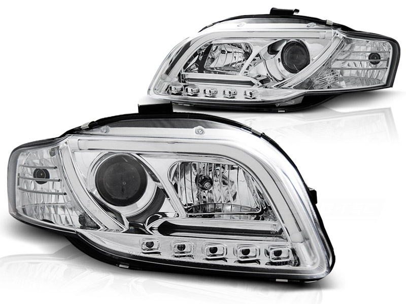 Headlight set Audi A4 8E B7 04-07 clear/chrome