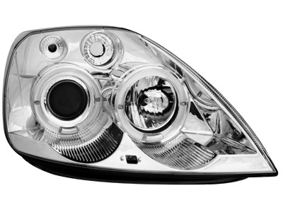 Headlights Ford Fiesta MK6 02-05 Angel Eyes Chrome