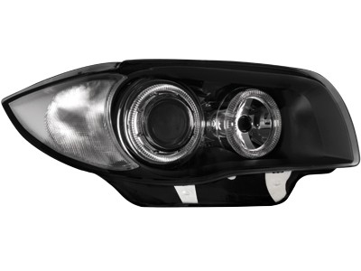 Headlights BMW 1 Series E87 Angel Eyes Black