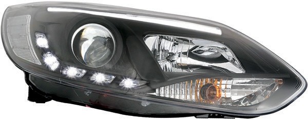  Headlight Ford Focus 11->> clear/black