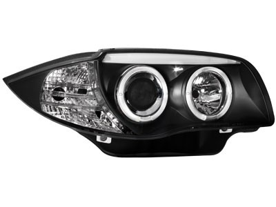 Headlights BMW 1 Series E87 Angel Eyes Black