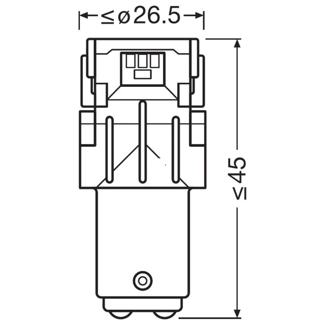 BAY15D Osram LEDriving P21/5W 7528DRP-02B 3W Rood