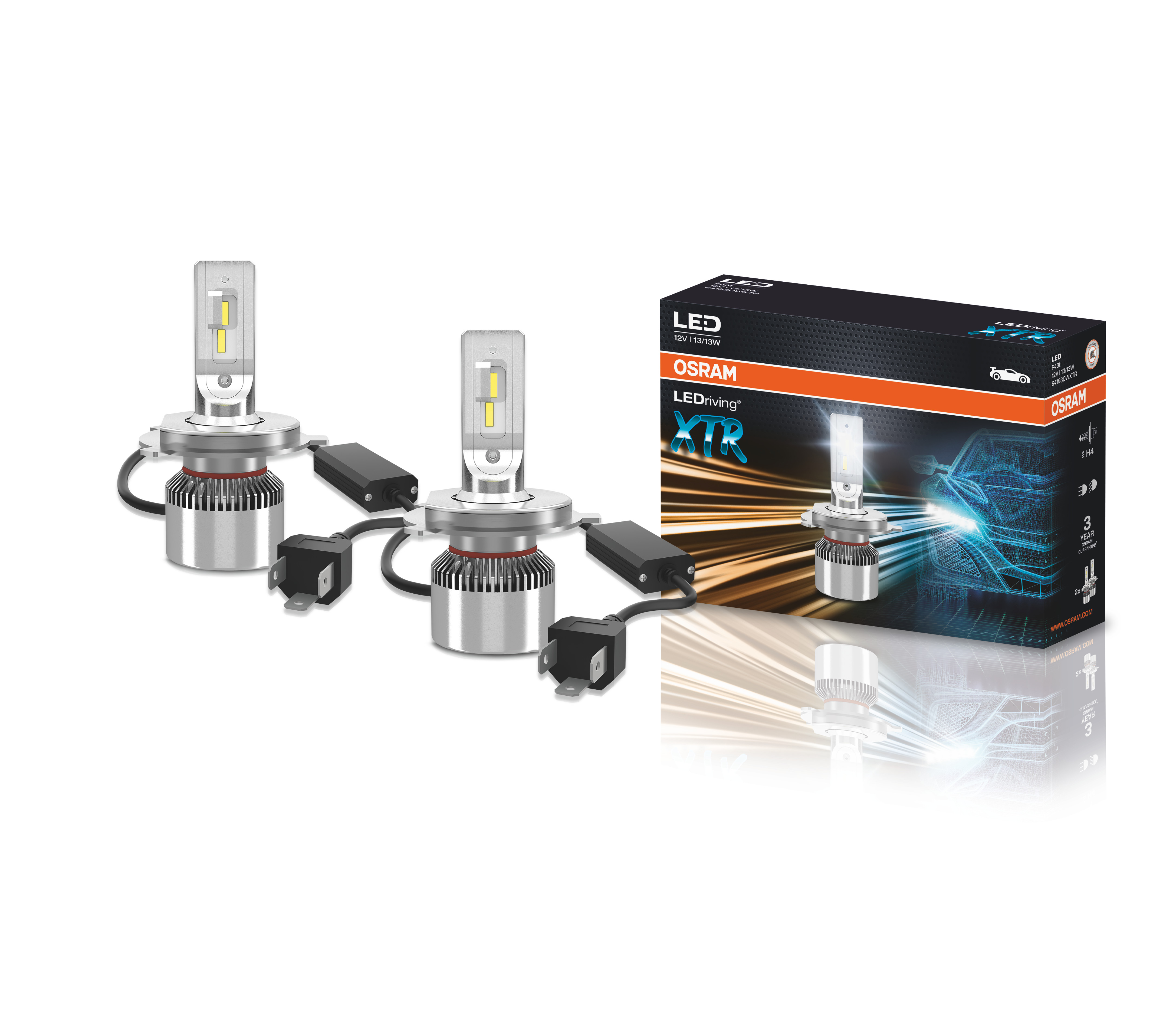 Osram LEDriving® XTR LED H4 12V 64193DWXTR 6000K