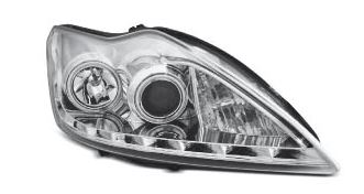 Koplampen Ford Focus 08-11 CCFL Devil/Angel Eyes chroom