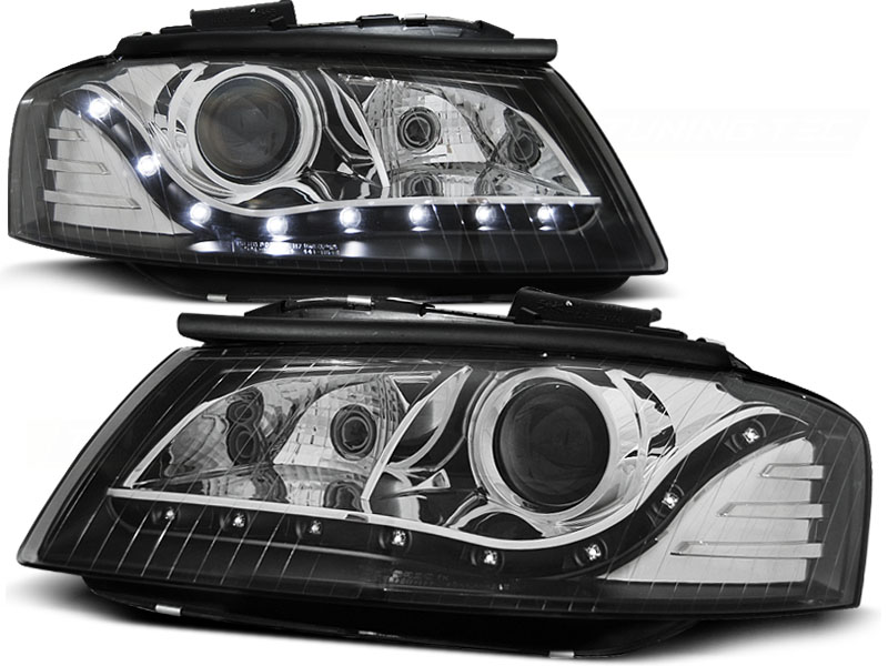 Headlights Audi A3 8P LED Devil Eyes Dayline Black