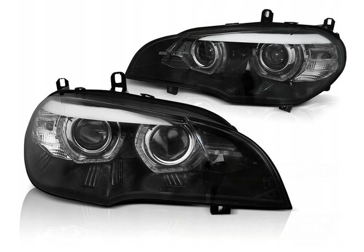 Koplampen BMW X5 E70 08-10 Angel Eyes 3D zwart