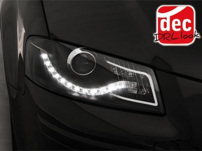 Headlights Audi A3 8P LED Devil Eyes Dayline Black