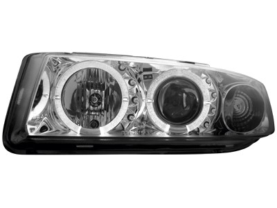 Headlights Seat Leon/Toledo 99-04 Angel Eyes Chrome clear