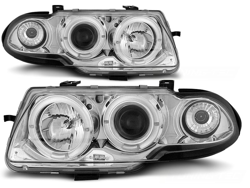Headlights Opel Astra F Angel Eyes 94-97 Chrome
