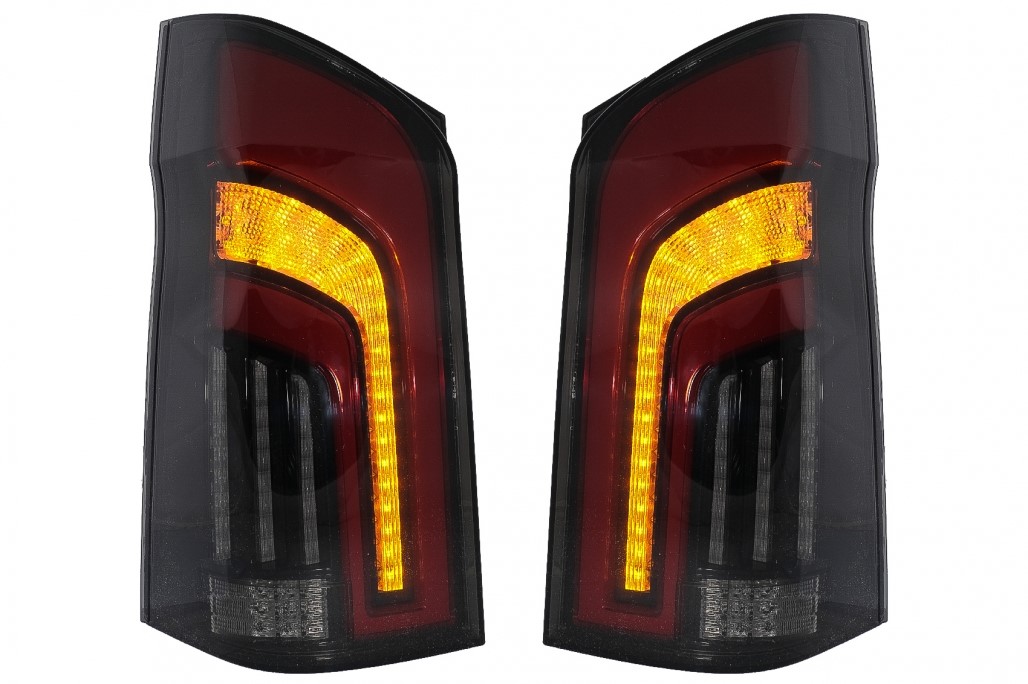 Full LED Taillights Smoke suitable for Mercedes V-Class W447 (2014-2019) Single Rear Door with Dynamic Sequential Turning Lights