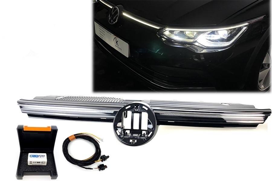 Grill LED Volkswagen Golf 8 Zwart