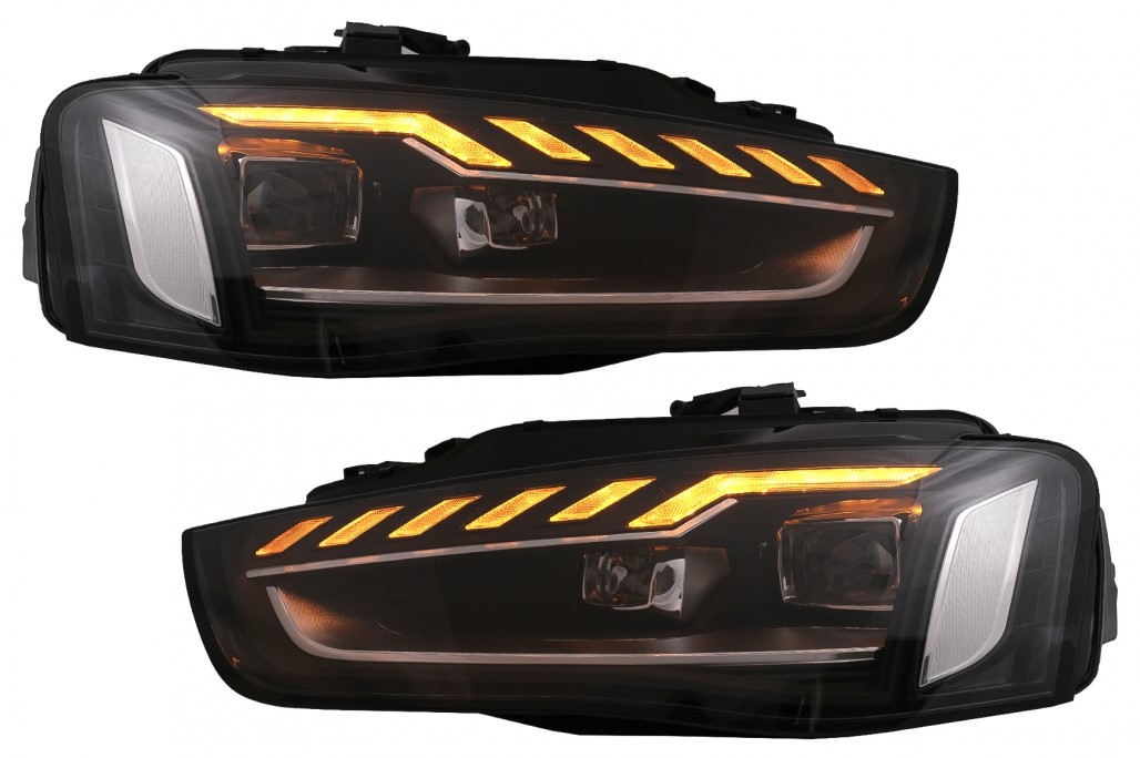 Headlights AUDI A4 B8 12-15 BLACK LED