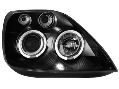 Headlights Ford Fiesta MK6 02-05 Angel Eyes Black