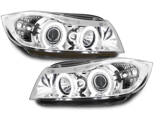 Headlights BMW E90/E91 Angel Eyes Chrome CCFL