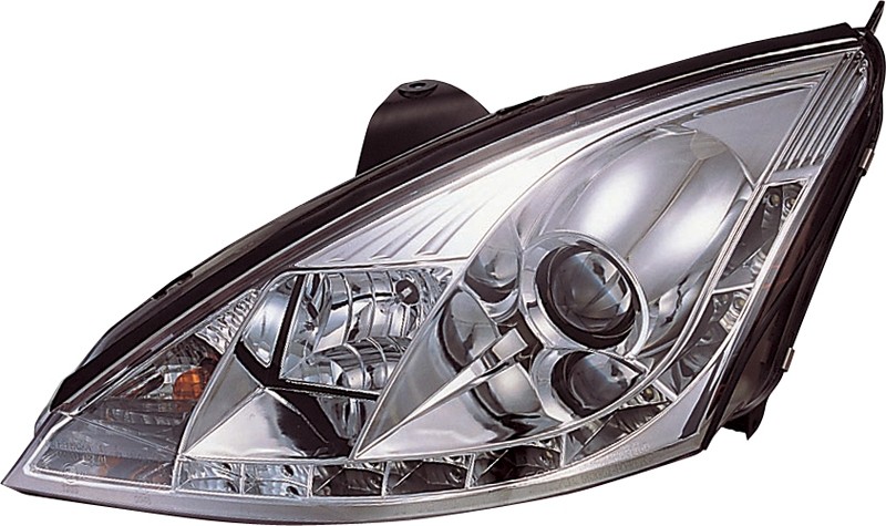 Headlights Ford Focus 98-01 chrome + Daytime Running Light