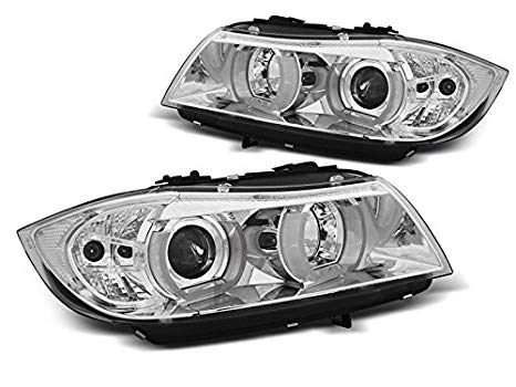 Headlights BMW E90/E91 Angel Eyes Black CCFL