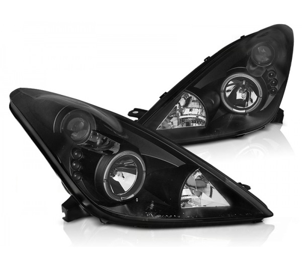 Headlights Toyota Celica 01- Black + HaloRims