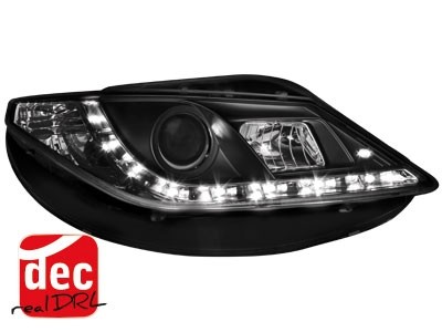 Headlights Seat Ibiza 6J 08- Devil Eyes Dlite LED Black