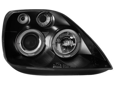 Headlights Ford Fiesta MK6 02-05 Angel Eyes Black