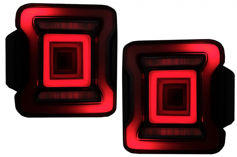 Full LED Taillights suitable for Jeep Wrangler IV JL/JLU (2018-up) RED with Dynamic StartUp and Sequential Turning Lights