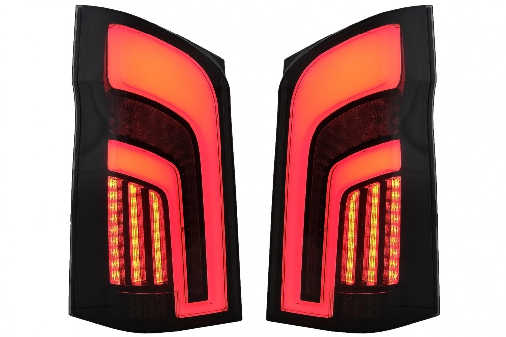 Full LED Taillights Smoke suitable for Mercedes V-Class W447 (2014-2019) Single Rear Door with Dynamic Sequential Turning Lights