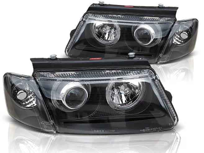 Headlights VW Passat 3B Angel Eyes Black