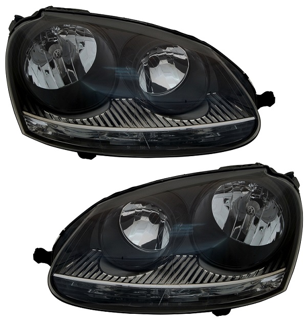 Headlights VW Golf V Black/Clear Electric