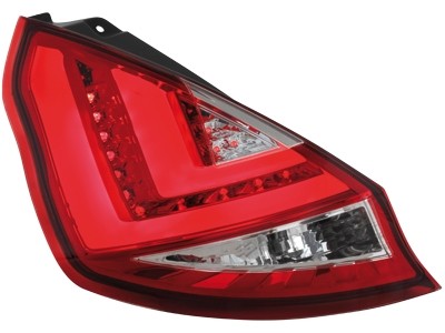 Taillights Ford Fiesta LED red/chome 08-