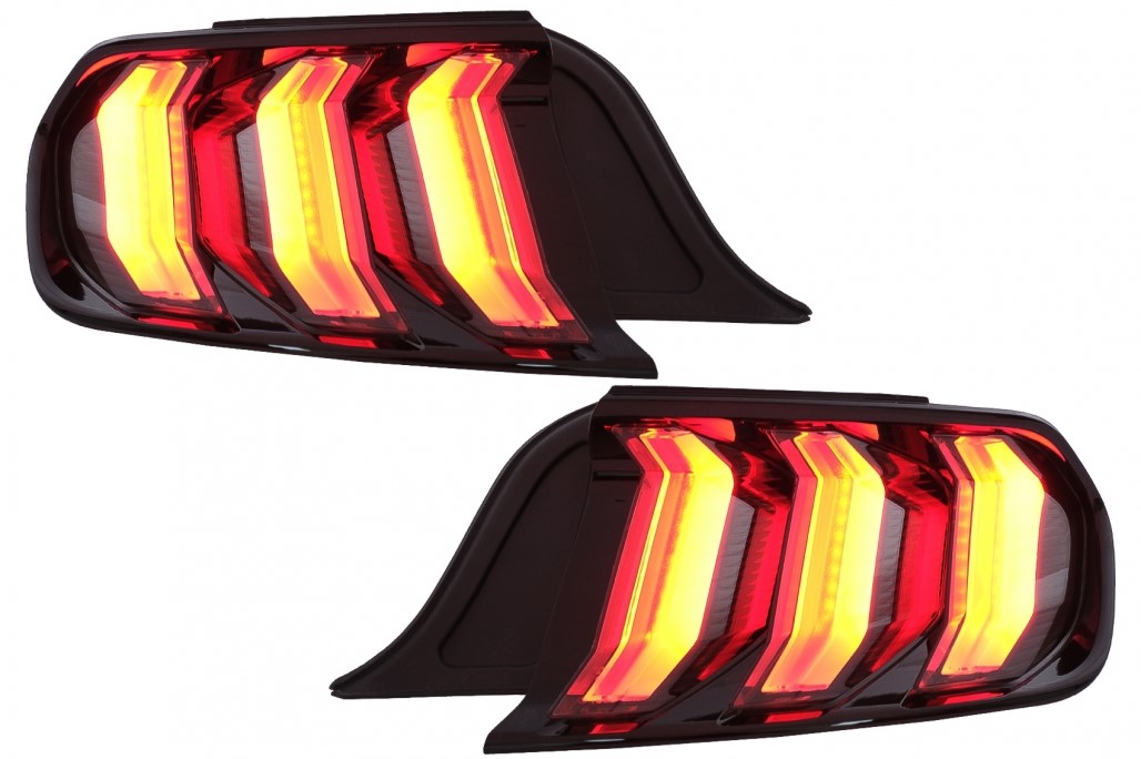 Full LED Taillights suitable for Ford Mustang VI S550 (2015-2019) Black with Dynamic Sequential Turning Lights