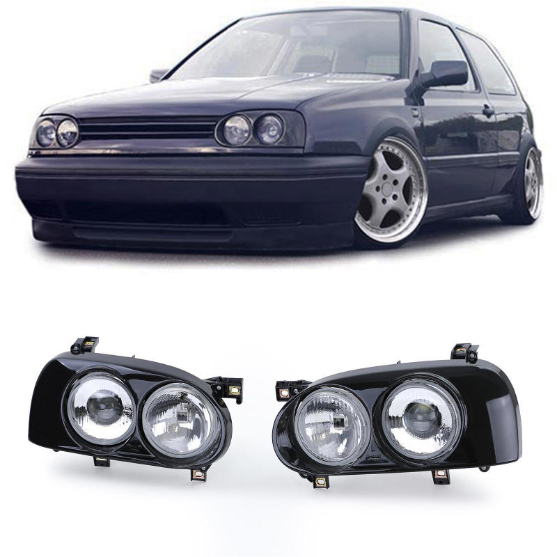 Headlights VW Golf 91-97 DE twin lens