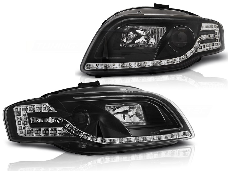 Headlight set Audi A4 8E B7 04-07 clear/black