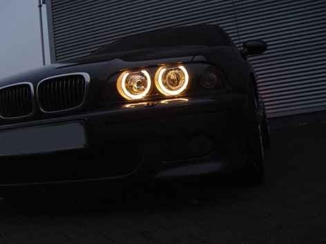 Headlights BMW E39 Angel Eyes Black